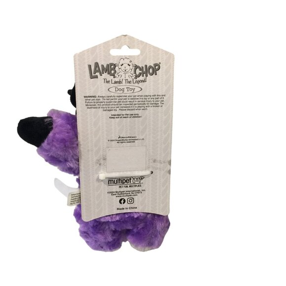 Lamb Chop Purple Witch Halloween Plush Squeak 9" Dog Toy - Picture 4 of 4